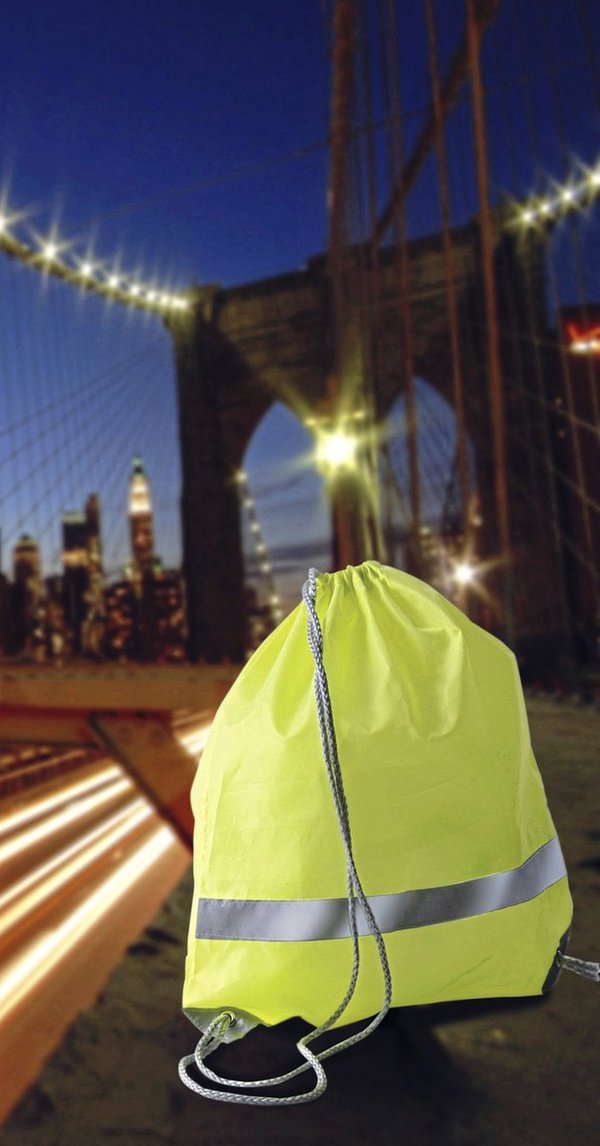 L-merch Neon Turnbeutel mit Reflektoren