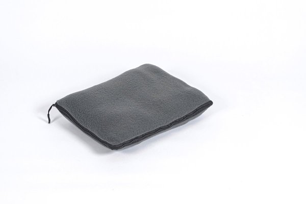 L-merch Mikrofleece-Decken-Kissen-Set Grau Recycled