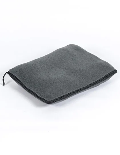 L-merch Mikrofleece-Decken-Kissen-Set Grau Recycled
