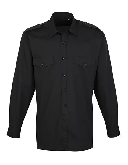 Premier Workwear Pilot Shirt Long Sleeve with Chest Pockets