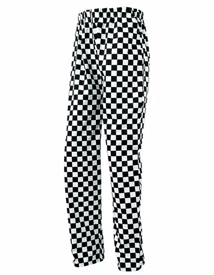 Premier Workwear Kochschlupfhose mit elastischem Bund, Black-White Check M, PW553