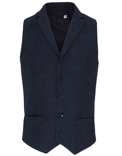 Premier Workwear Herringbone Waistcoat with Satin Lining for Men