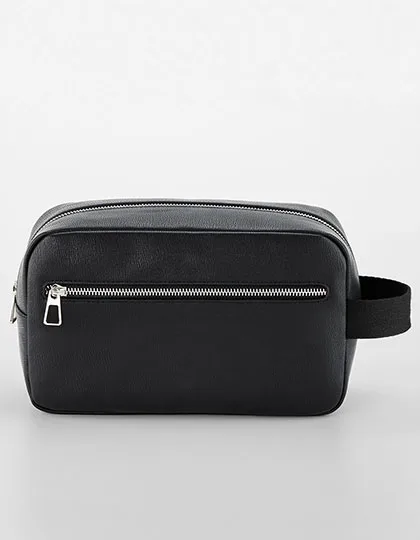 Quadra Wash Bag in Leather Look with Compartments