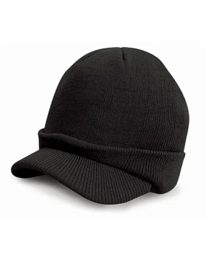 Result Winter Essentials Esco Army Knitted Beanie with Peak