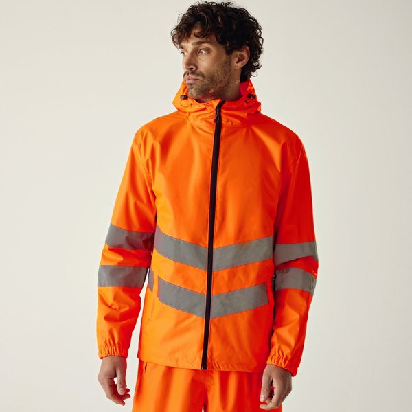 Regatta High Visibility Hi-Vis Packaway Jacke mit Kapuze