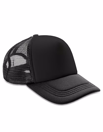 Result Headwear Detroit ½ Mesh Trucker Cap, Snapback, Black/Black One Size, RH089