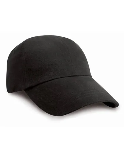 Result Headwear Junior Heavy Brushed Baumwollcap Schwarz