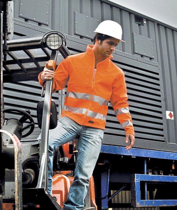 Result Safe-Guard High Vis Soft Shell Jacket Fluorescent Orange S (RT117)