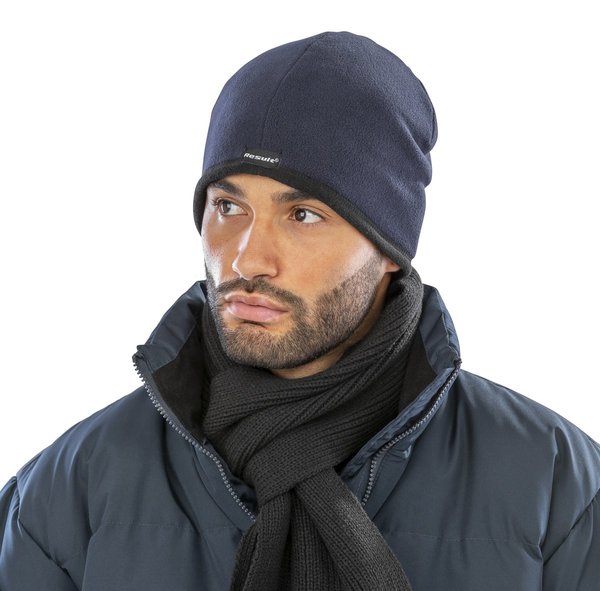 Result Winter Essentials Reversible Microfleece Bob Hat Navy/Black S (RT142)