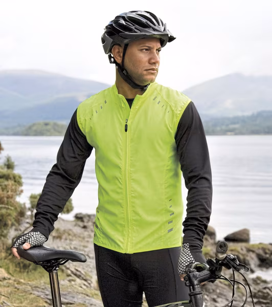 SPIRO Reflektierende Bikewear Gilet mit Stehkragen