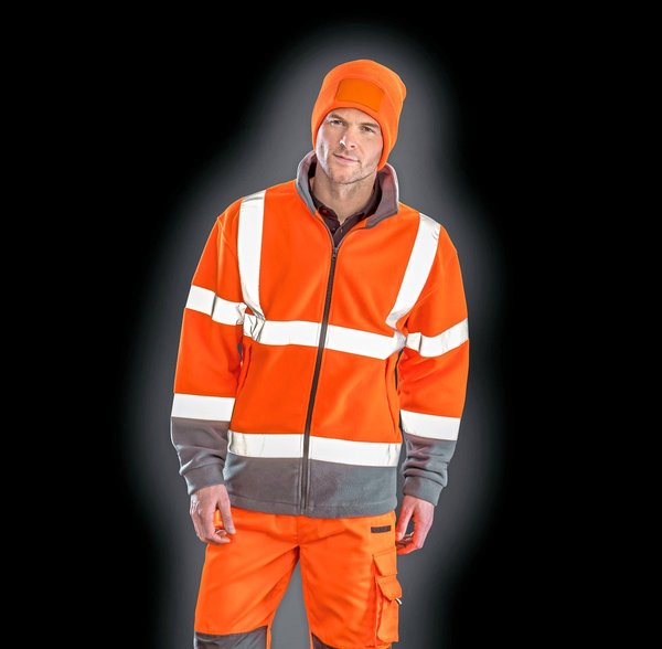 Result Safe-Guard Fluoreszierende Microfleece-Jacke mit Reflektoren