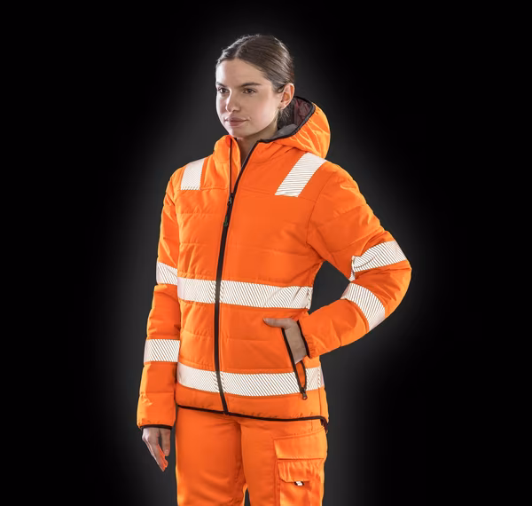 Result Genuine Recycled Recycelte Wattierte Sicherheitsjacke Orange