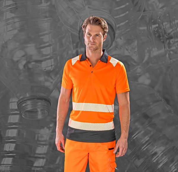 Result Genuine Recycled Recycled Safety Polo mit Stretchkragen