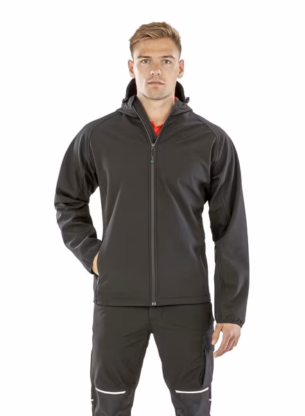 Men´s Recycled 3-Layer Printable Hooded Softshell Jacket