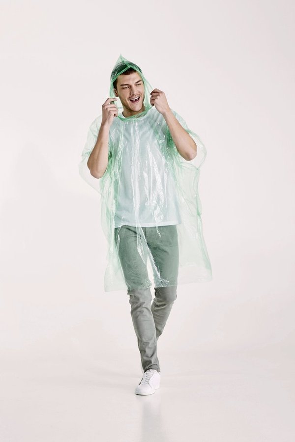 Stamina Transparenter Regenponcho Shaka aus LDPE