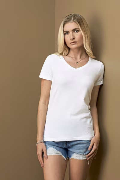 Classic-T V-Neck T-Shirt aus Baumwolle