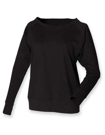 SF Women Raglan Sweatshirt Boat-Neck Meliert für Damen