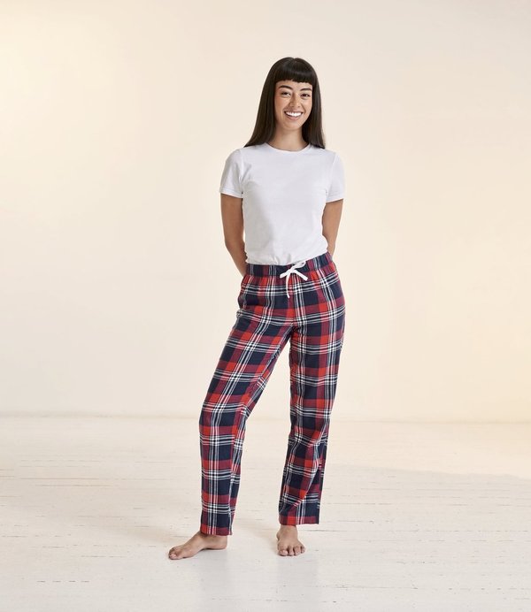 SF Women Tartan Loungehose aus Flanell-Twill