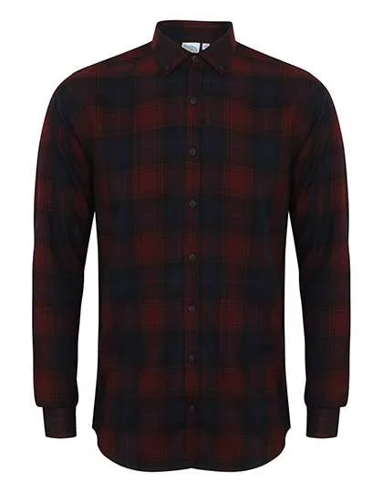 SF Men Karierter Twill Herren-Schnitt mit Button-down