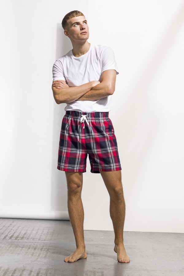 SF Men Tartan Lounge-Shorts aus Baumwoll-Flanell