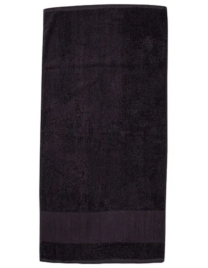Towel City Bath Towel with Herringbone Border and Hanging Loop