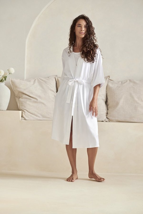 Towel City Kimono-Bademantel aus dehnbarem Satin