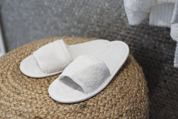 Towel City Klassische Frottier Slipper mit offener Zehe