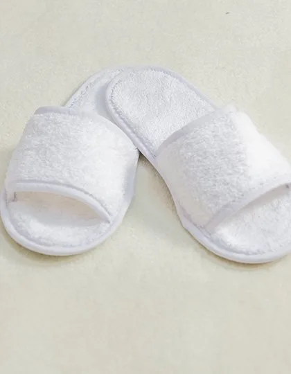 Towel City Classic Terry Slippers with Open Toe