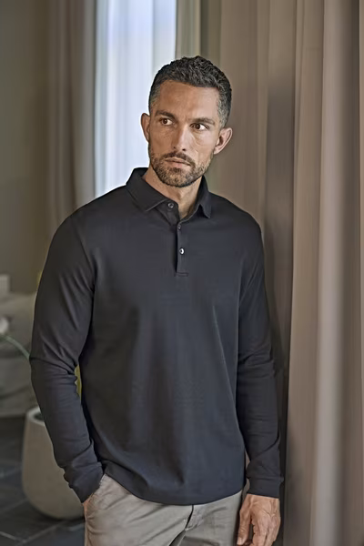 Pima Cotton Long Sleeve Polo