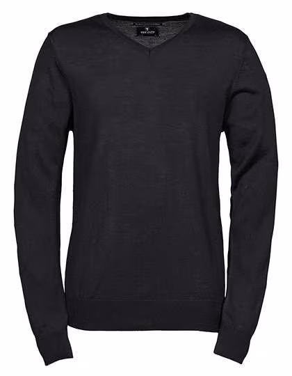 Tee Jays V-Ausschnitt Strickpullover Merino-Polyacryl für Herren