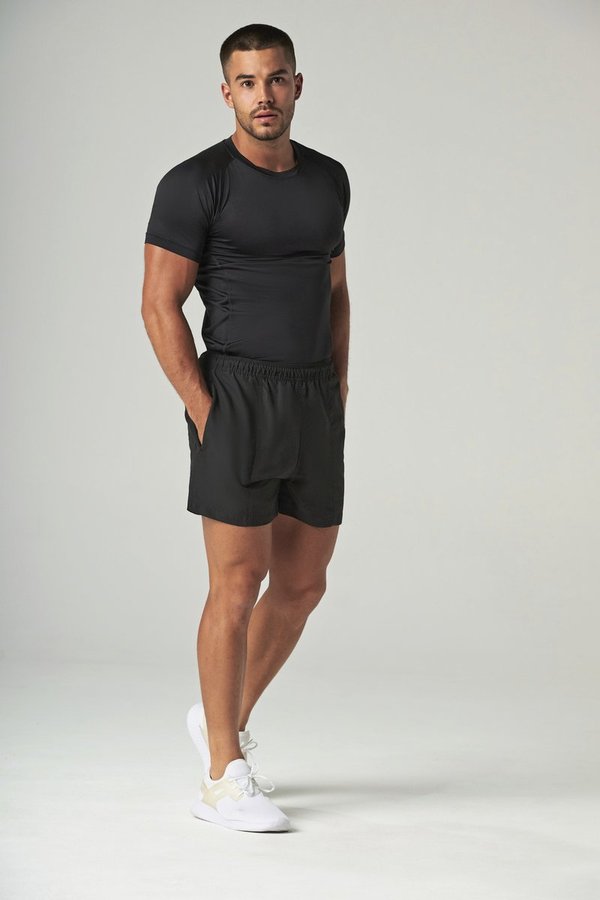 Tombo Sportliches Slim Fit T-Shirt mit Netz-Einsätzen