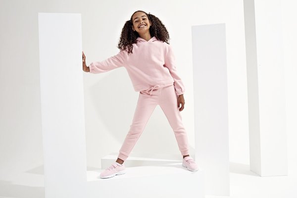 Kids Recycled Cropped Oversize Felpa con cappuccio