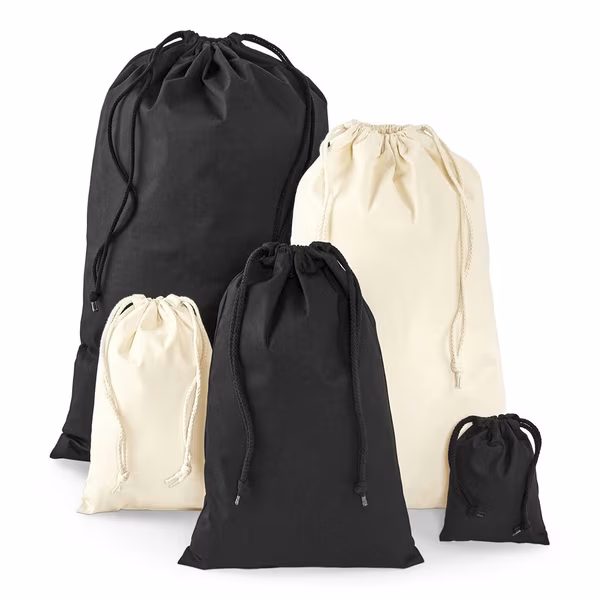 Westford Mill Baumwolltasche mit Kordelzugverschluss