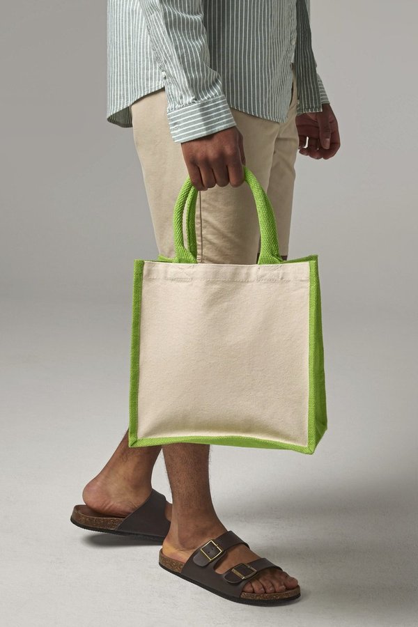 Westford Mill Jute-Tragetasche mit Baumwoll-Details