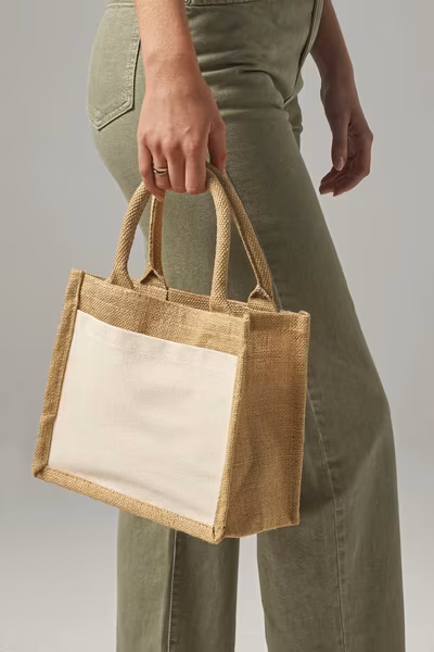 Westford Mill Laminierte Jutetasche mit Baumwollfach