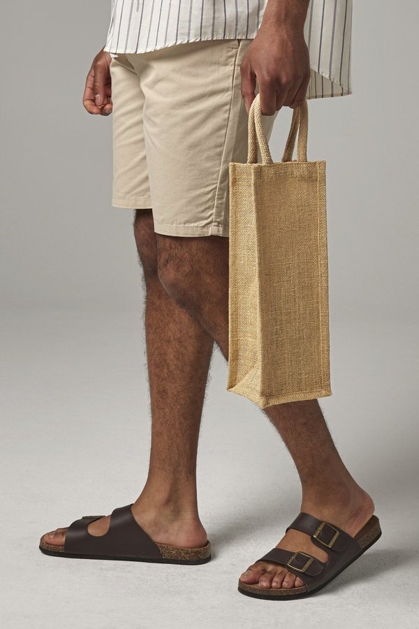 Westford Mill Jute Flaschentasche mit Golddetails