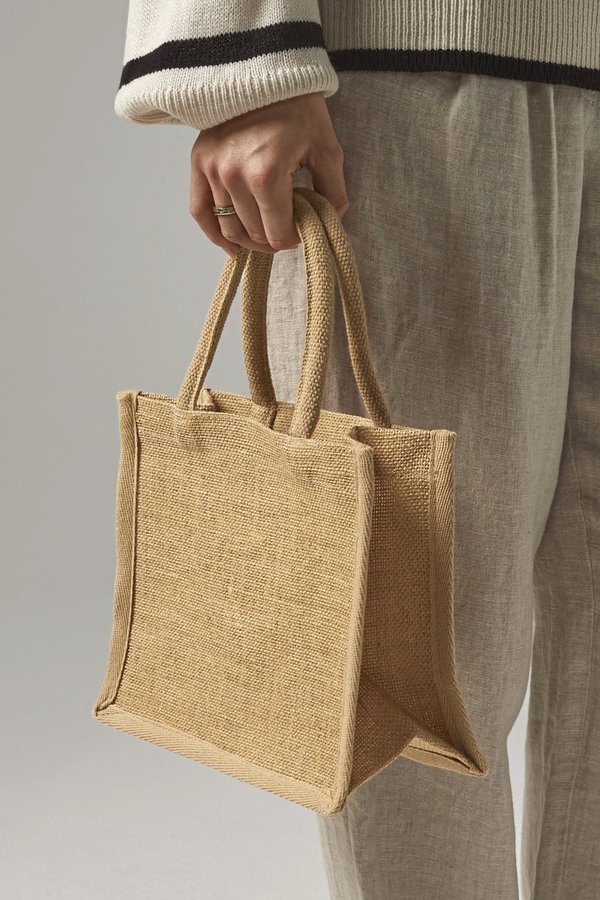 Westford Mill Mini-Geschenktasche aus Jute, starr