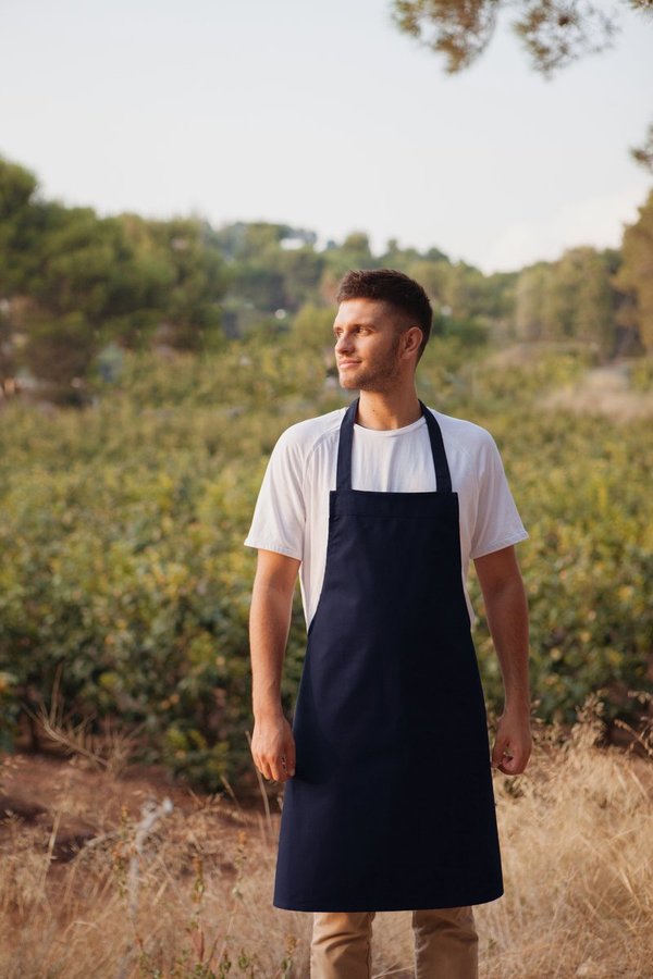 Link Kitchen Wear Baumwoll-Grillschürze mit verstärkten Nähten