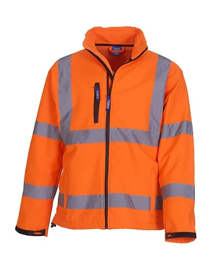 YOKO Hi-Vis Softshell Jacket with 2 Stripes