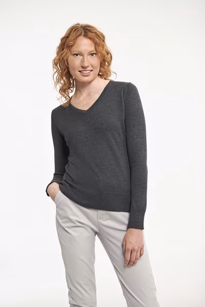 Russell Collection Pull Col V CottonBlend™ Femme