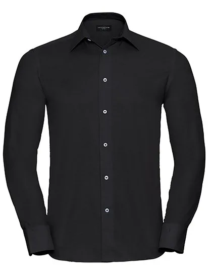 Russell Collection Fitted Oxford Shirt made of Cotton