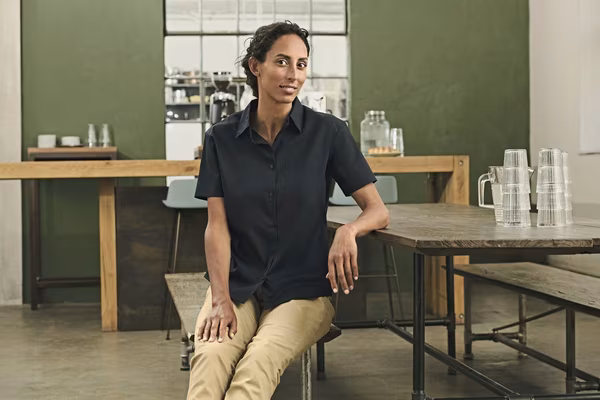 Russell Collection Classic Short-Sleeve Shirt made of Polycotton