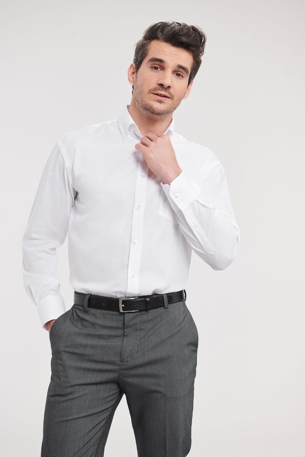 Russell Collection Bügelfreies Baumwoll-Mikro-Twill Hemd