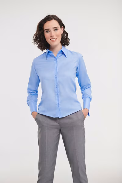 Russell Collection Cotton Micro-Twill Shirt, Fitted