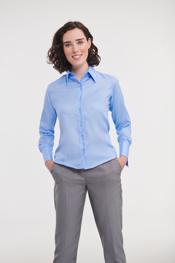 Russell Collection Baumwoll-Mikro-Twill Hemd, tailliert