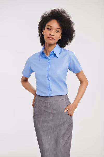 Russell Collection Fitted Non-Iron Cotton Micro-Twill Shirt