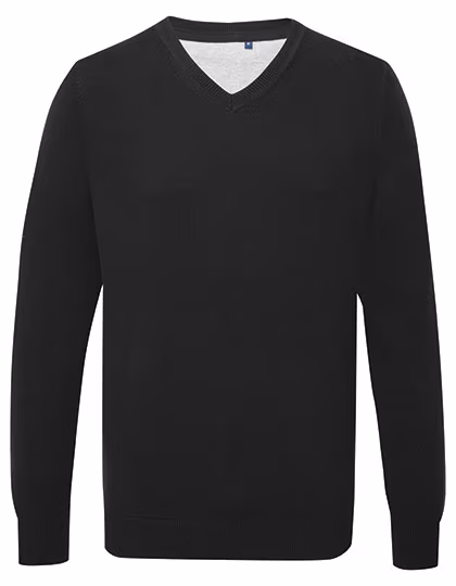 Pull Col V en Mélange de Coton pour Homme