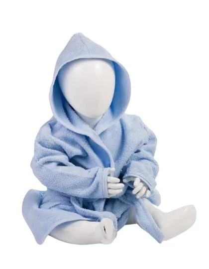 ARTG Kuschel-Bademantel mit Kapuze aus Baumwolle, Light Blue/Light Blue 68/74, AR022