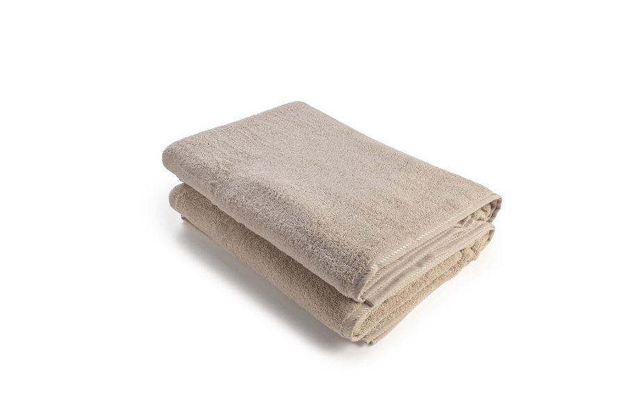 ARTG Badetuch mit Satinstreifen, Light Grey 70 x 140 cm, AR036
