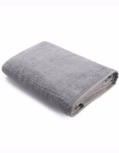 ARTG Serviette de plage à rayures satin, Light Grey 100 x 180 cm, AR037